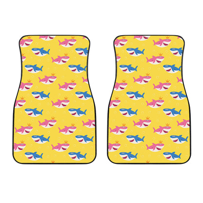 Pink And Blue Shark Pattern Print Front Car Floor Mats