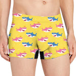 Pink And Blue Shark Pattern Print Men's Boxer Briefs