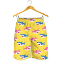 Pink And Blue Shark Pattern Print Men's Shorts