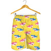 Pink And Blue Shark Pattern Print Men's Shorts