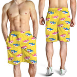 Pink And Blue Shark Pattern Print Men's Shorts