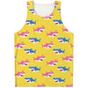 Pink And Blue Shark Pattern Print Men's Tank Top