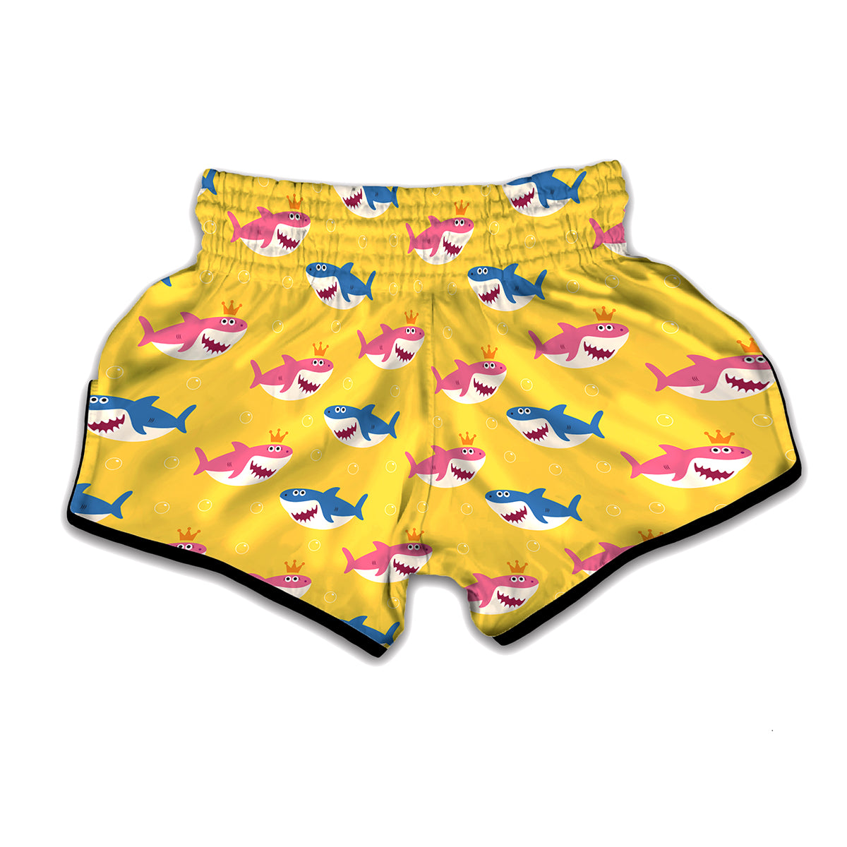 Pink And Blue Shark Pattern Print Muay Thai Boxing Shorts