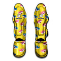Pink And Blue Shark Pattern Print Muay Thai Shin Guards