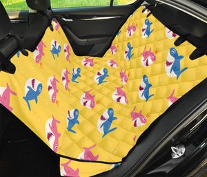 Pink And Blue Shark Pattern Print Pet Car Back Seat Cover