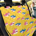 Pink And Blue Shark Pattern Print Pet Car Back Seat Cover