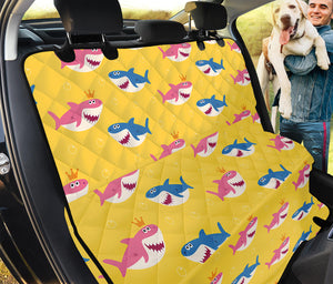 Pink And Blue Shark Pattern Print Pet Car Back Seat Cover