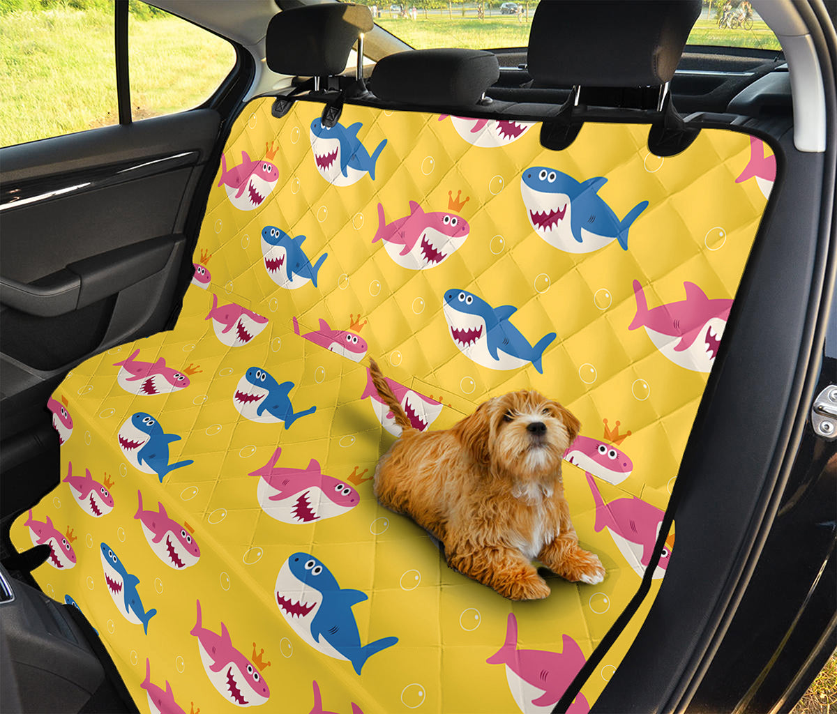 Pink And Blue Shark Pattern Print Pet Car Back Seat Cover