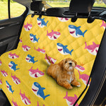 Pink And Blue Shark Pattern Print Pet Car Back Seat Cover