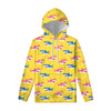 Pink And Blue Shark Pattern Print Pullover Hoodie