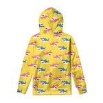 Pink And Blue Shark Pattern Print Pullover Hoodie