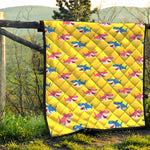 Pink And Blue Shark Pattern Print Quilt