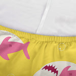 Pink And Blue Shark Pattern Print Sofa Cover