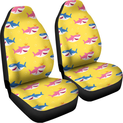 Pink And Blue Shark Pattern Print Universal Fit Car Seat Covers