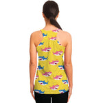 Pink And Blue Shark Pattern Print Women's Racerback Tank Top