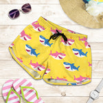 Pink And Blue Shark Pattern Print Women's Shorts