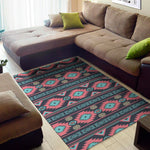 Pink And Blue Southwestern Pattern Print Area Rug