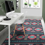 Pink And Blue Southwestern Pattern Print Area Rug