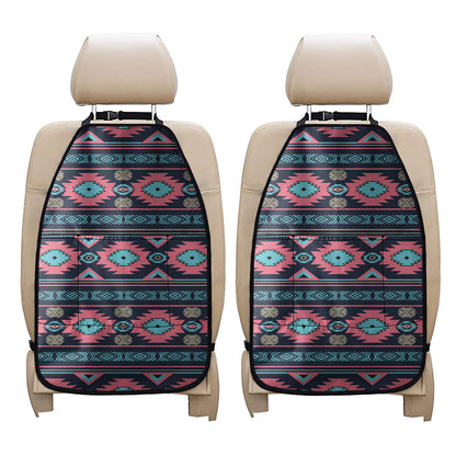 Pink And Blue Southwestern Pattern Print Car Seat Organizers