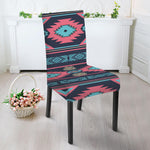 Pink And Blue Southwestern Pattern Print Dining Chair Slipcover