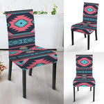 Pink And Blue Southwestern Pattern Print Dining Chair Slipcover