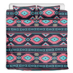 Pink And Blue Southwestern Pattern Print Duvet Cover Bedding Set