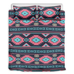 Pink And Blue Southwestern Pattern Print Duvet Cover Bedding Set