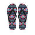 Pink And Blue Southwestern Pattern Print Flip Flops