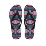 Pink And Blue Southwestern Pattern Print Flip Flops