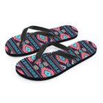 Pink And Blue Southwestern Pattern Print Flip Flops