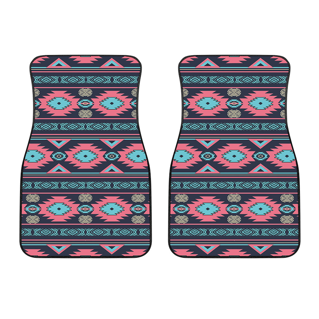 Pink And Blue Southwestern Pattern Print Front Car Floor Mats