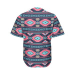 Pink And Blue Southwestern Pattern Print Men's Baseball Jersey