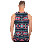 Pink And Blue Southwestern Pattern Print Men's Tank Top