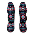 Pink And Blue Southwestern Pattern Print Muay Thai Shin Guards