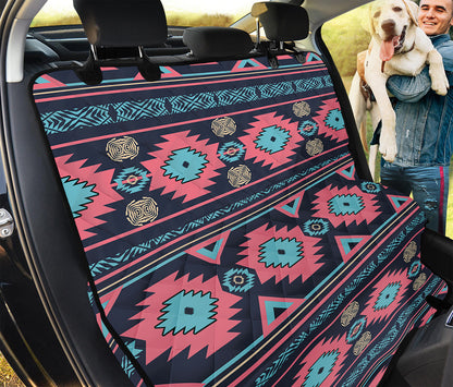 Pink And Blue Southwestern Pattern Print Pet Car Back Seat Cover