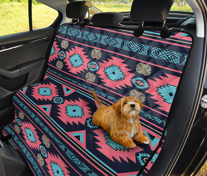 Pink And Blue Southwestern Pattern Print Pet Car Back Seat Cover