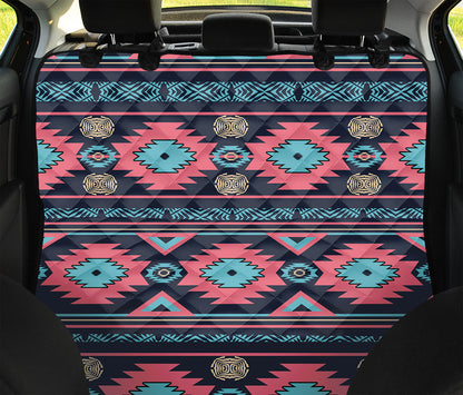 Pink And Blue Southwestern Pattern Print Pet Car Back Seat Cover