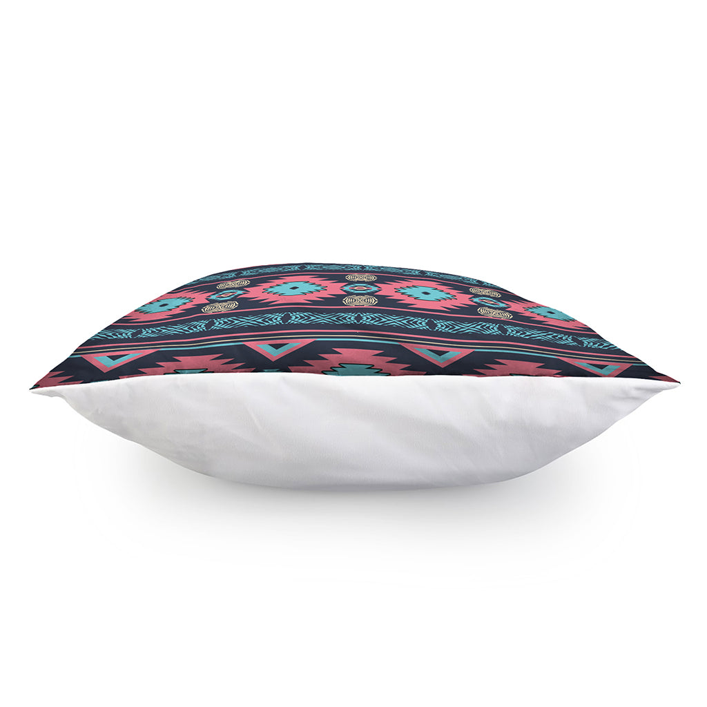 Pink And Blue Southwestern Pattern Print Pillow Cover