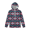 Pink And Blue Southwestern Pattern Print Pullover Hoodie
