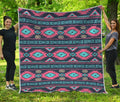 Pink And Blue Southwestern Pattern Print Quilt