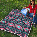 Pink And Blue Southwestern Pattern Print Quilt