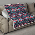 Pink And Blue Southwestern Pattern Print Quilt