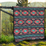 Pink And Blue Southwestern Pattern Print Quilt