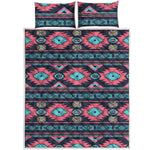 Pink And Blue Southwestern Pattern Print Quilt Bed Set