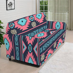 Pink And Blue Southwestern Pattern Print Sofa Cover