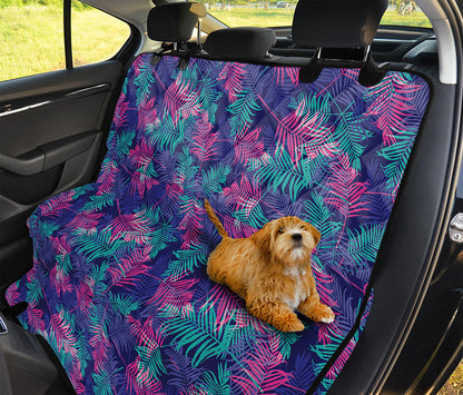 Pink And Blue Tropical Palm Leaf Print Pet Car Back Seat Cover