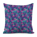Pink And Blue Tropical Palm Leaf Print Pillow Cover