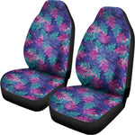 Pink And Blue Tropical Palm Leaf Print Universal Fit Car Seat Covers