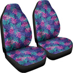 Pink And Blue Tropical Palm Leaf Print Universal Fit Car Seat Covers