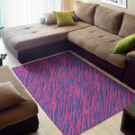 Pink And Blue Zebra Stripes Print Area Rug